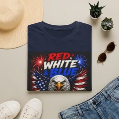 Red White & Blue Eagle T-Shirt | Patriotic American Flag Fireworks
