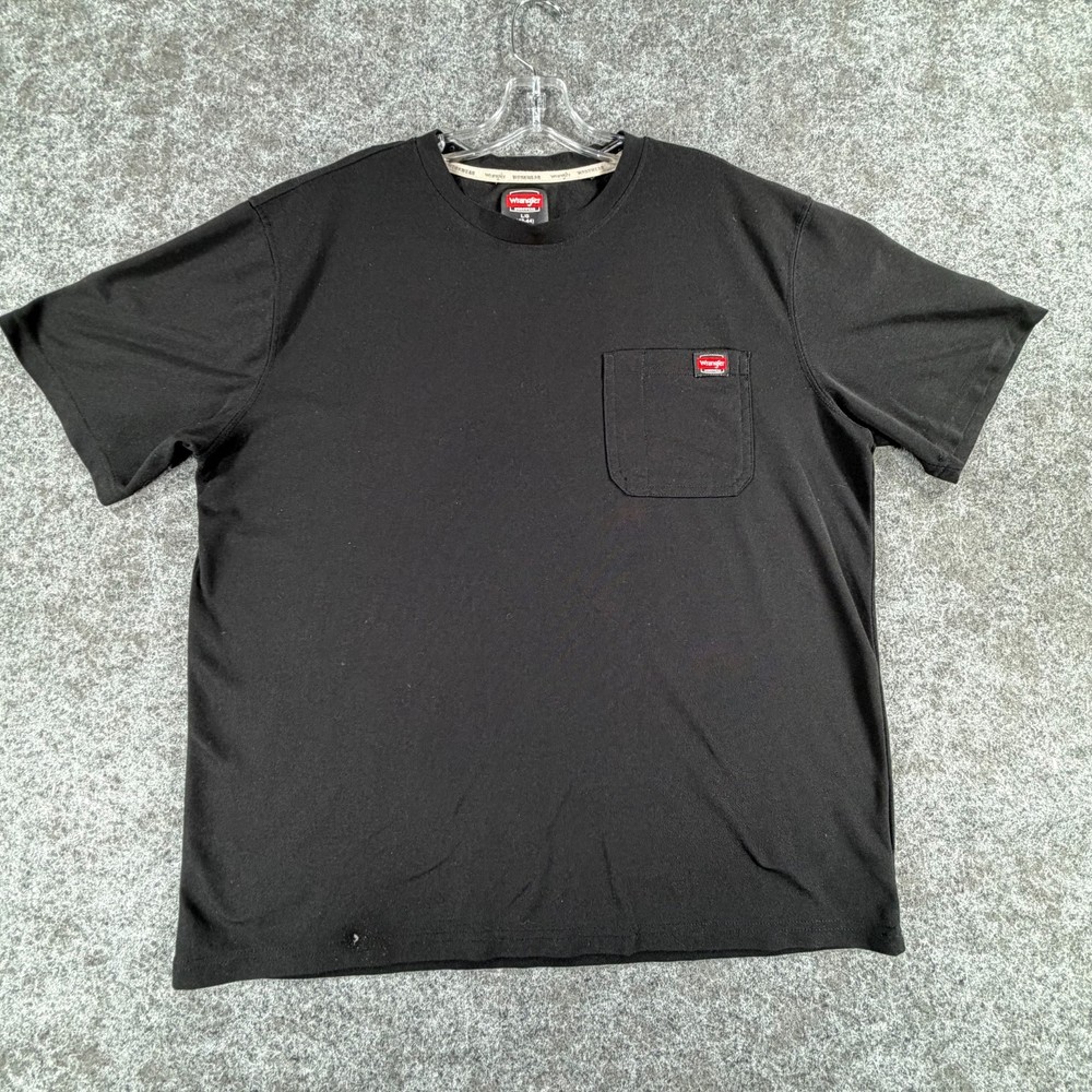 Wrangler Workwear T Shirt Mens Large Black Utility Moisture Wicking Relaxed Fit