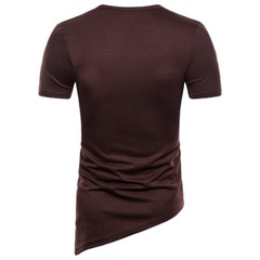 Men’s Irregular Shirt Short Sleeve Muscle Tee T-shirt Casual Top Blouse
