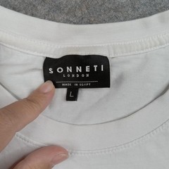 Sonneti Shirt Mens Large Black White Colorblock Cotton Crewneck Short Sleeve