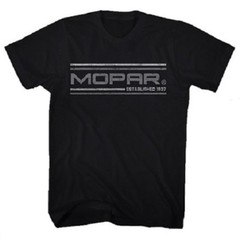 CHECKERED FLAG SPORTS MOPAR ESTABLISHED 1937 MEN’S BLACK SHORT SLEEVE TEE SHIRT