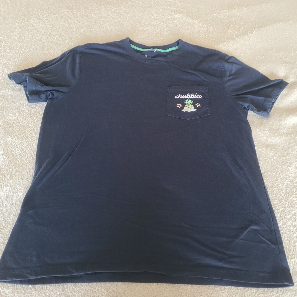 Chubbies Mens Large Navy Blue Taco Weekend Shirt
