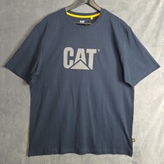 CAT Men’s Logo Workwear Relaxed Tee Blue Size L NWT – Machine Washable
