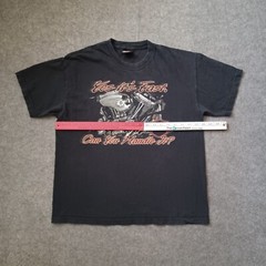 Vtg Harley Davidson T Shirt Mens Black L Logo Pat Rogers Speedway Motorcycle Y2K