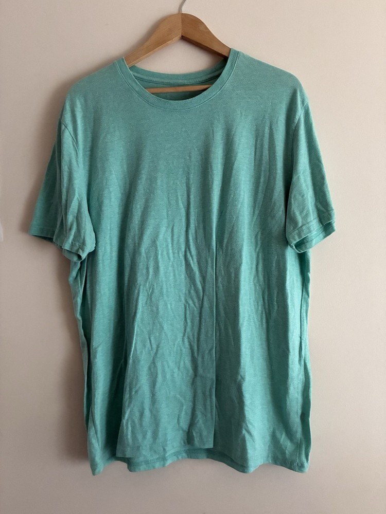 Sonoma Men’s Classic Marled Aqua Polyester Blend Crewneck Short Sleeve Shirt XL