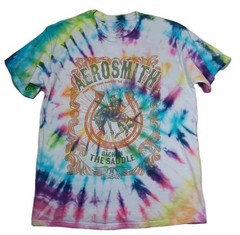 Hand-Dyed XL Aerosmith Band T-Shirt Upcycled Tie-Dye ‘Back In The Saddle’ Unisex