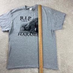 R.I.P. Harambe T-Shirt Size Large Gray Gorilla Graphic Meme Tee