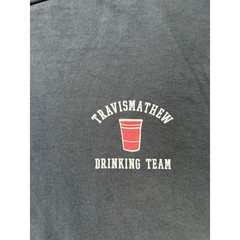 TravisMathew T-Shirt Mens Large Gray Drinking Team Graphic Short Sleeve Tee
