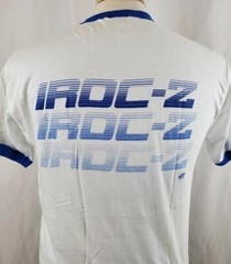 Vintage 80s Chevy Camaro IROC T-Shirt Large Ringer 50/50 Two Sided Deadstock, GM