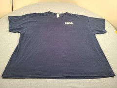 NRA Shirt Mens 3XL Blue American Flag Ammo Shell Logo USA 2-Sided