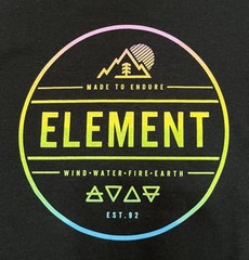 ELEMENT T-Shirt Mens Medium M Black Alignment Graphic Gradient Logo Skate NWT