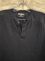 GALAXY BY HARVIC MENS SHORT SLEEVE SHIRT BUTTON NECK SOLID BLUE SIZE M