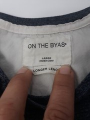 On The Byas Mens Longer Length TShirt Crew Gray Textured Short Sleeve L Tall