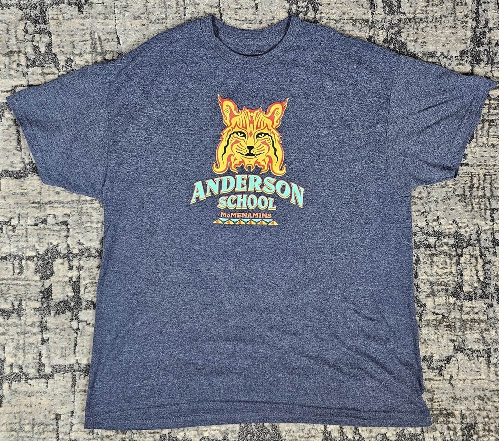 Anderson School McMenamins Hotel Bothell, WA Bobcat Gray Graphic T-Shirt Size XL