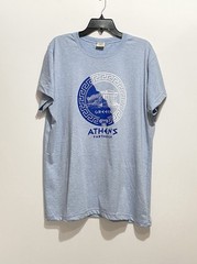 Athens Greece Parthenon T-shirt Men’s Xl Blue Heather Light Weight 100% Cotton
