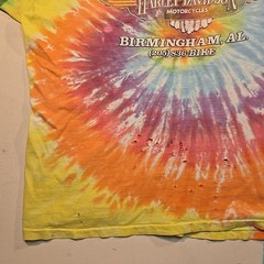 VTG Harley Davidson XXL Tie Dye T Shirt Single Stitch Birmingham AL 90s THRASHED