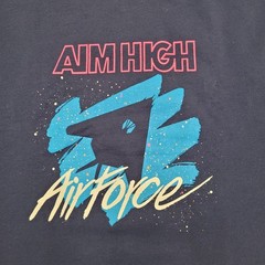 Vintage 80s Aim-High US Air-Force Shirt Large 22×28 Aviation USA USF