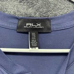 RLX Ralph Lauren Performance Stretch Henley Mens 2XL Long Sleeve Shirt Blue