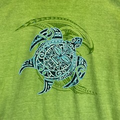 Crazy Shirts Hawaii Shirt Sea Turtle Kiwi Dyed Y2K Men’s XL Green Tribal