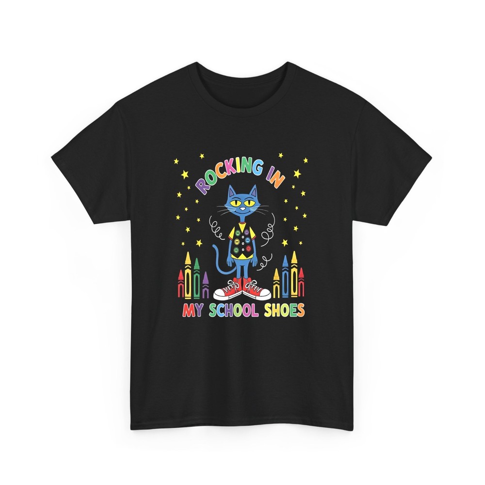 Cat Rocking in My School Shoes Teacher Student Gift T Shirt