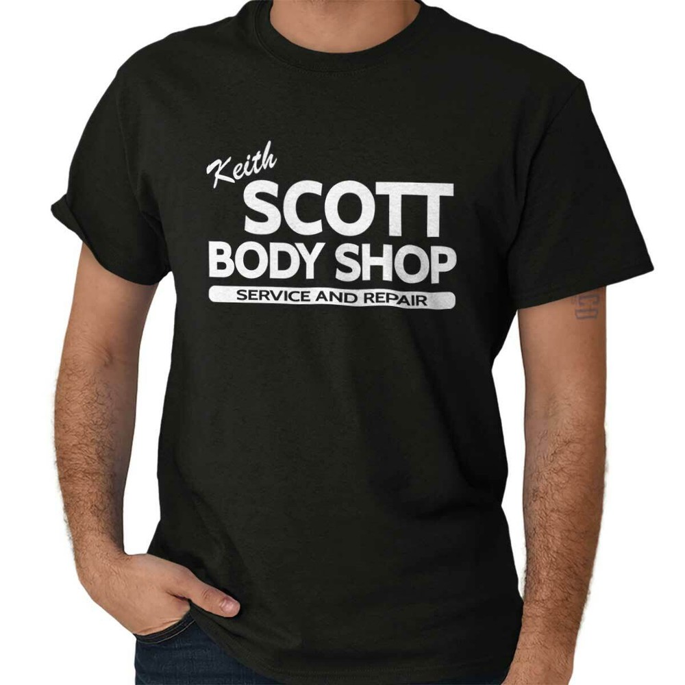 Keith Scott Body Shop Service and Repair Womens or Mens Crewneck T Shirt Tee