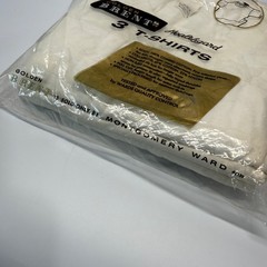 Vintage Montgomery Ward Golden Brent T-Shirts Men Small (34-36) White 3 Pack 70s