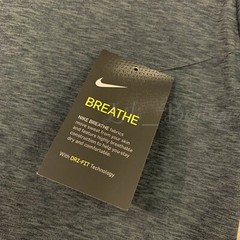 Nike Men Dri-Fit Breathe Training Top Tee Shirt AT3737-010 Charcoal Black Size M