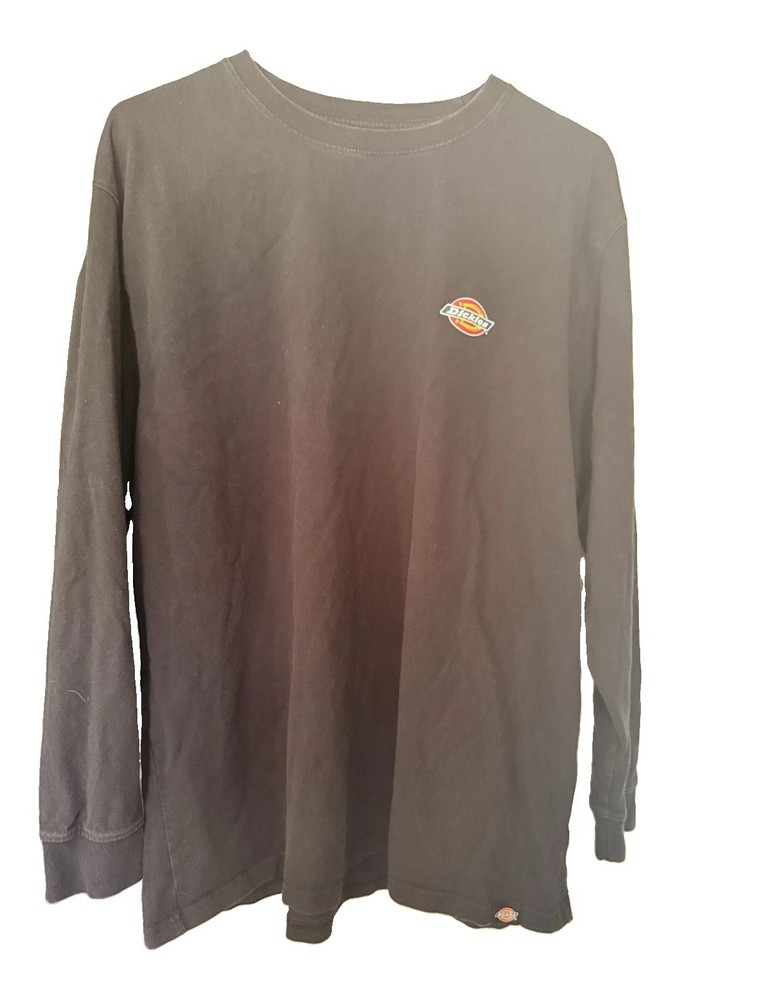 Dickies Men’s XL Big & Tall Black Long Sleeve Crew Neck Logo Knit T-Shirt