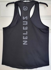 NELEUS ‘Dry Fit Logo Muscle’ Mesh Tank Top Men’s L Gym Workout Exercise Blk NEW!