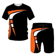 New Men’s Sets 3d Tracksuit Summer Fashion Clothes for Man Tshirt Shorts 2 Piece