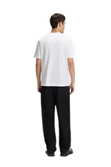 Hugo Boss Mens Dobero Short Sleeve Crewneck Dog Fangs Graphic T-Shirt White-Smal