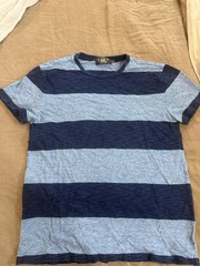 RRL Indigo Wide Stripe T Shirt-large