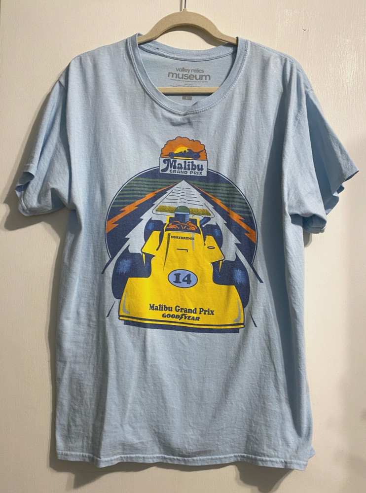 MALIBU GRAND PRIX Retro T-shirt Large Blue Northridge San Fernando Valley LA