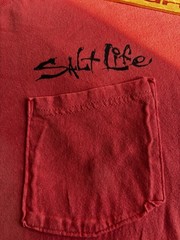 Salt Life Men’s L Regular Red Crew Neck Short Sleeve Pocket Logo Graphic Tee