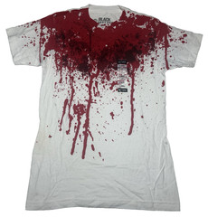 Hot Topic Black Matte Blood Splatter T-Shirt White Size X-Small Goth Horror