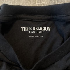 True Religion T-Shirt Men’s 3XL Black Gold Letter Casual Streetwear NWT