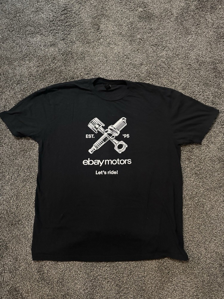 Ebay Motors “Let’s Ride” Gildan T-Shirt Size XL Black Short Sleeve Cotton