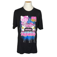 Hello Kitty Tokyo Speed Racing Shirt Large Black Cotton JDM Anime Cyberpunk Tee