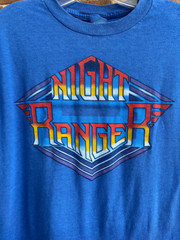Night Ranger Vintage Tour Logo Short Sleeve Blue All Size T-Shirt