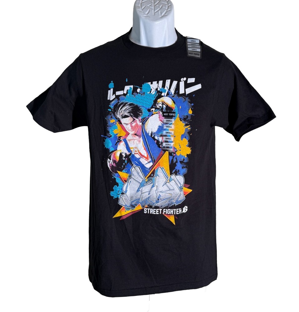 HOT TOPIC STREET FIGHTER Short Sleeve Black T-Shirt Small NWT