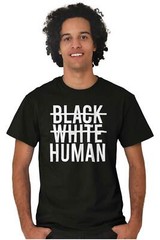 Black White Human Social Justice Activist Womens or Mens Crewneck T Shirt Tee