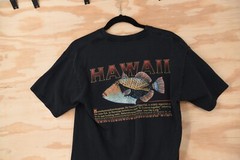 Vintage Hawaii Trigger Fish Black T-Shirt Mens S-M Humuhumunukunukuapuaa