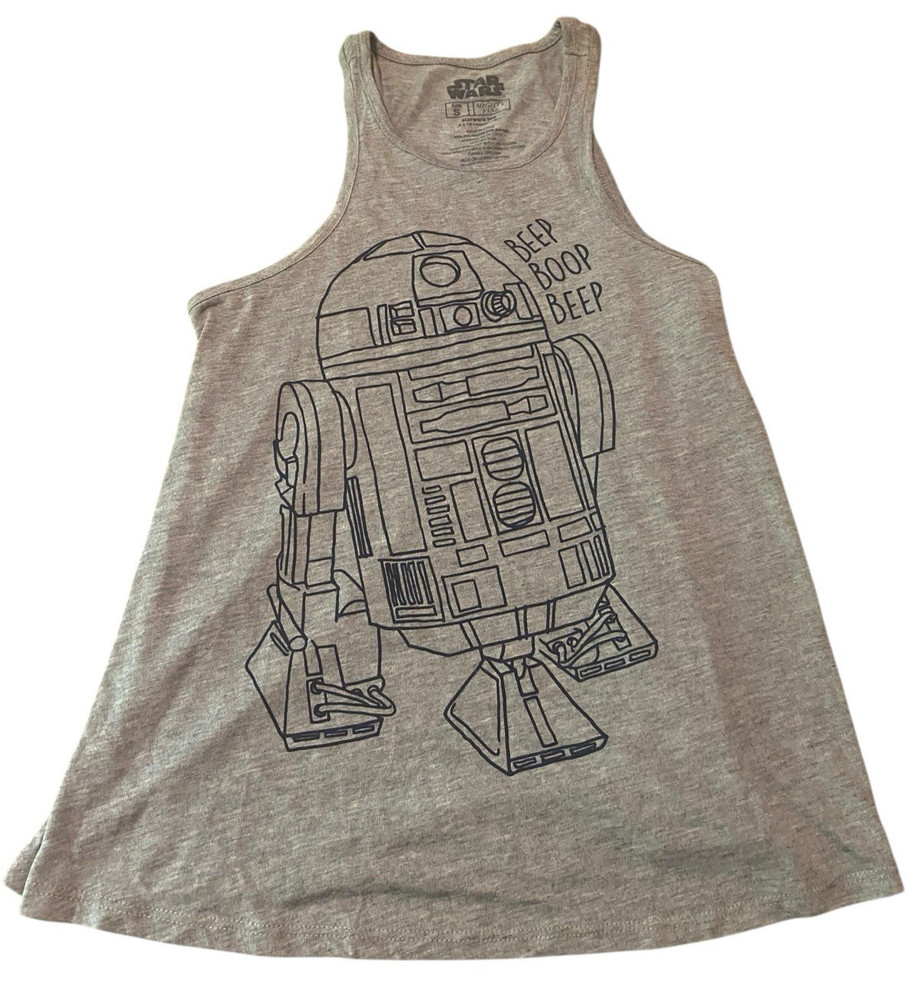 Star Wars R2-D2 Graphic Tank Top Men’s S Sleeveless Gray Cotton Rayon