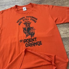 Vintage Agent Orange T-Shirt Size L Dioxin Vietnam War Pow Mia Single Stitch