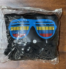 El Flashing Sound Activated LED T-Shirt Sunglasses EQ Black Short Sleeve Large
