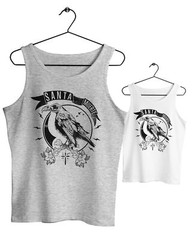 Herren Tank Top Muscle Shirt Dark Santa Muerte Knochen Vogel Gothic SM9720TT