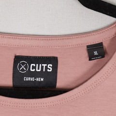 CUTS Curve Hem T Shirt Mens XL Extra Large Rose Pink Casual Short Sleeve