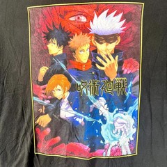 Crunchyroll T Shirt Mens XL Black Cotton Jujutsu Kaisen TV Show Graphic Print
