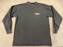 Harley-Davidson Black Turtle Neck Vintage Y2K Motorcycle Biker Long Sleeve M