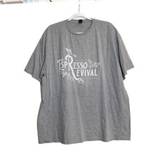Espresso Revival Graphic Gray Short-Sleeve T-Shirt 2XL Cotton Blend Crew Neck